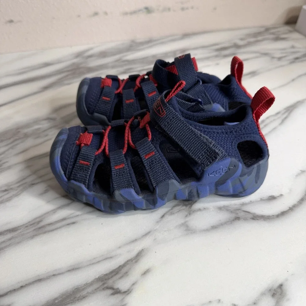 Keen Hyperport H2 Sandals Kids Toddler Size 10 Blue Red Pool Hiking Outdoors